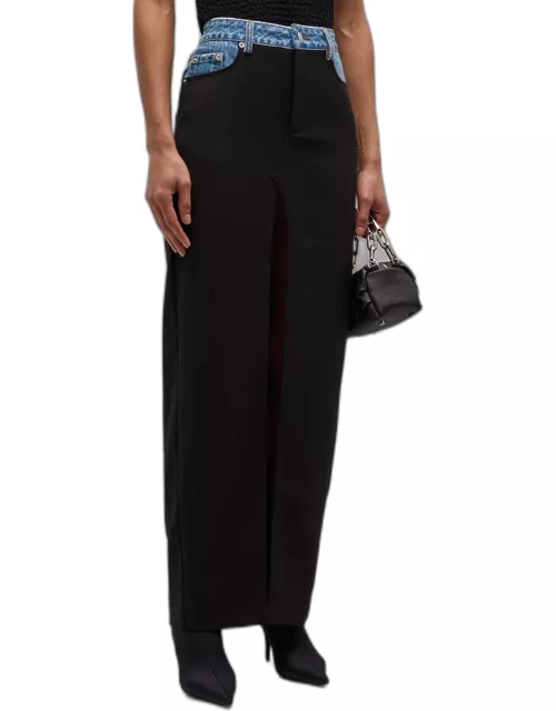 Clarette Denim-Knit Maxi Skirt