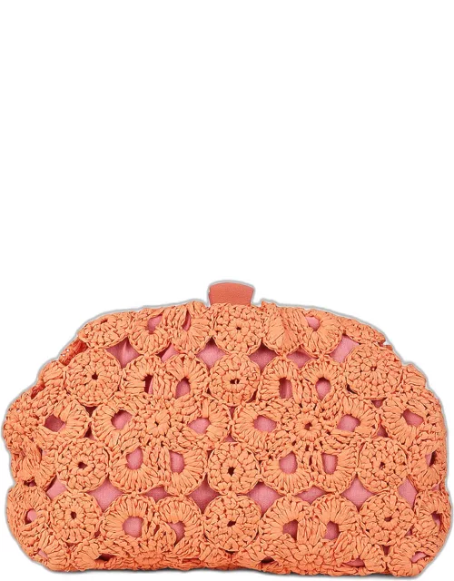 Aya Crochet Flower Raffia Cutch Bag