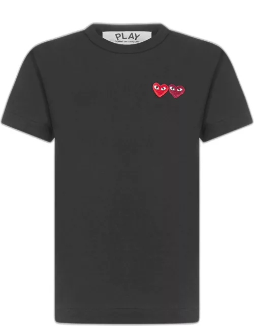 Comme des Garçons Play Double Logo-patch Cotton T-shirt