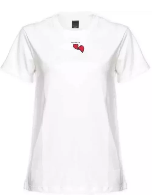 Pinko Heart Embellished Crewneck T-shirt