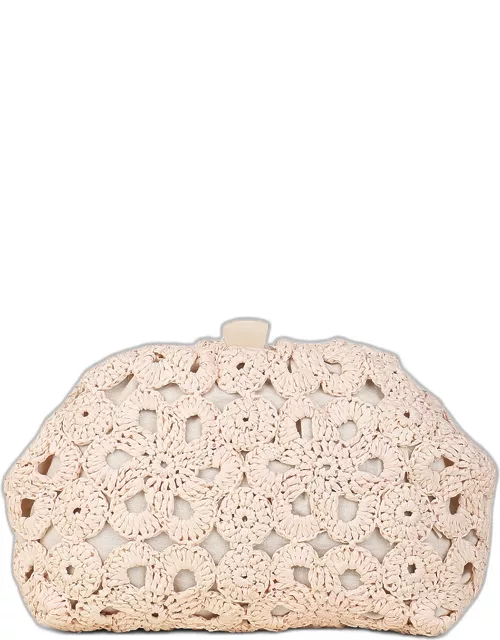 Aya Crochet Flower Raffia Cutch Bag