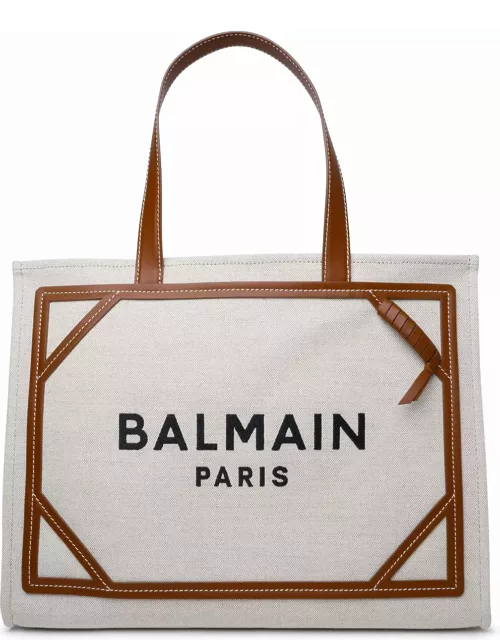 Balmain b-army 42 Brown Leather And Fabric Bag