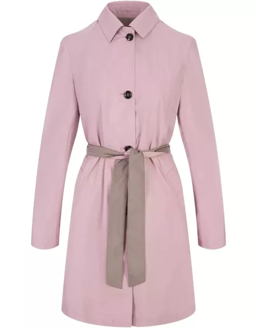 Kiton Pink And Sand Reversible Trench Coat