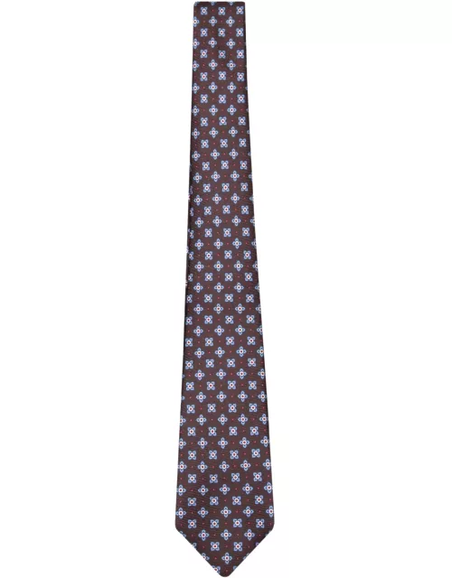 Kiton Brown/blue Patterned Tie