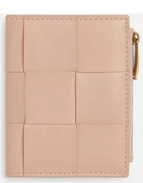 Bottega Veneta Small Bi-fold Leather Wallet Rose TU
