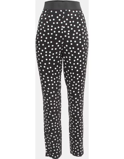 Dolce & Gabbana Polka Black Dot Crepe Trousers