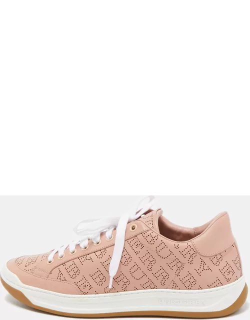 Burberry Pink Leather Westford Low Top Sneaker