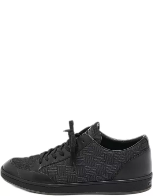 Louis Vuitton Black Leather and Nylon Low Top Sneaker