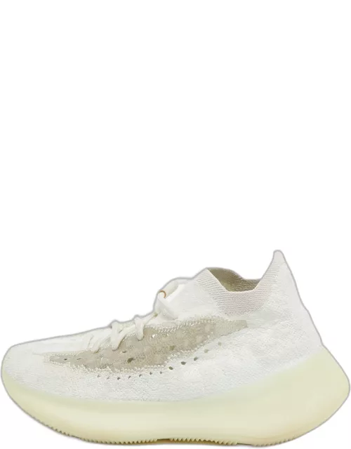 Yeezy x Adidas White Knit Fabric Boost 380 Calcite-Glow Sneaker