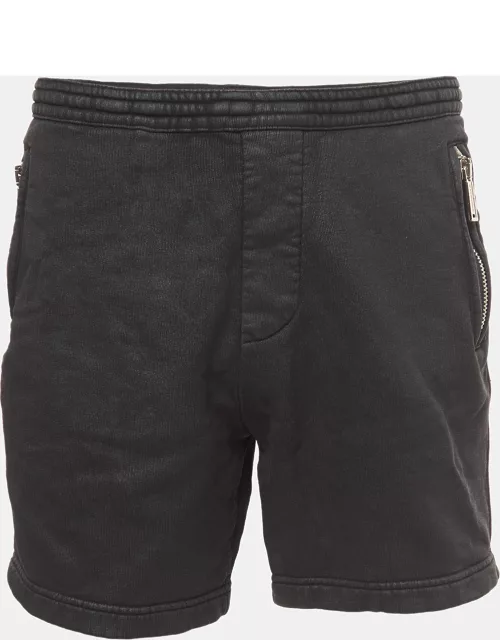 Dsquared2 Black Coated Cotton Drawstring Shorts