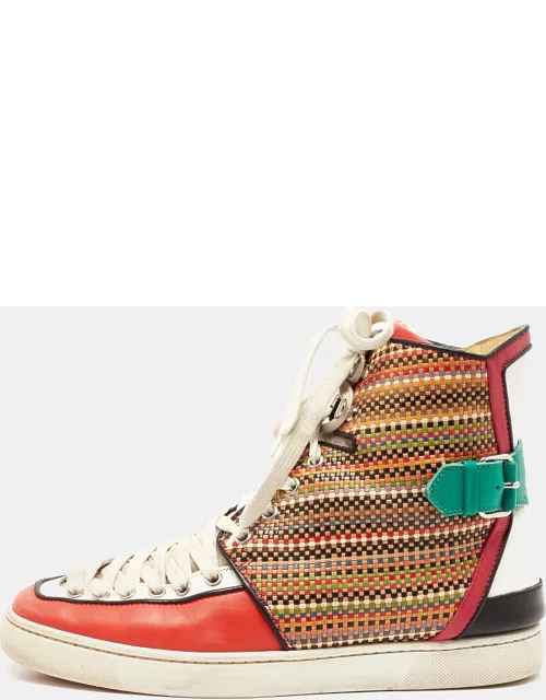 Christian Louboutin Multicolor Leather High Top Sneakers