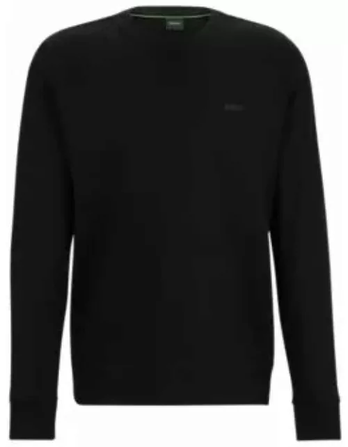 Interlock-cotton sweatshirt with logo detail and crew neckline- Black Men's Tracksuit