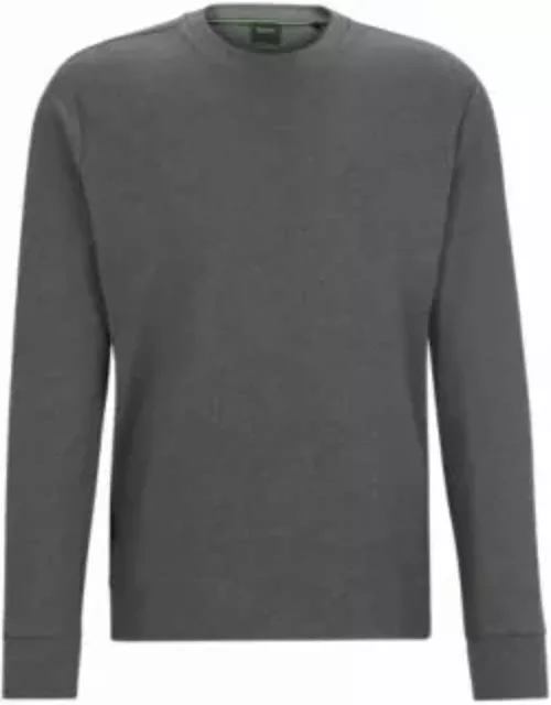 Interlock-cotton sweatshirt with logo detail and crew neckline- Grey Men's Tracksuit