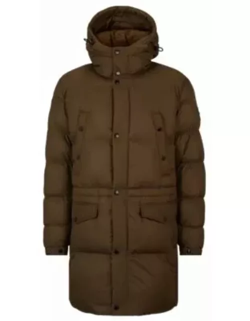 Water-repellent padded jacket with hood- Light Green Men's Casual Jacket