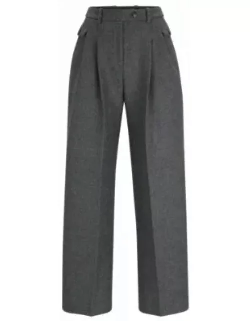 Relaxed-fit trousers in a melange wool blend- Silver Women's Formal Pant