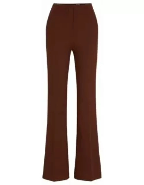 Regular-fit trousers in stretch twill with flared leg- Brown Women's Formal Pant