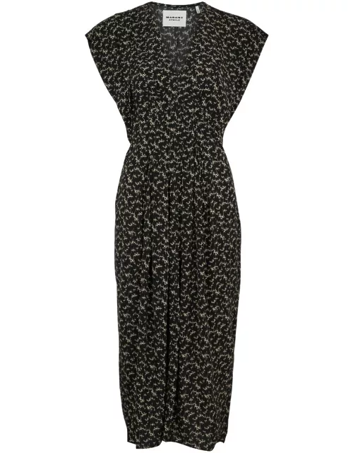 Isabel Marant étoile Epolia Printed Midi Dress - Black - 40 (UK12 / M)