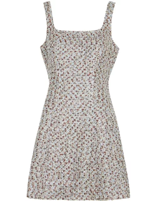 Veronica Beard Delphine Metallic Tweed Mini Dress - Silver - 6 (UK10 / S)