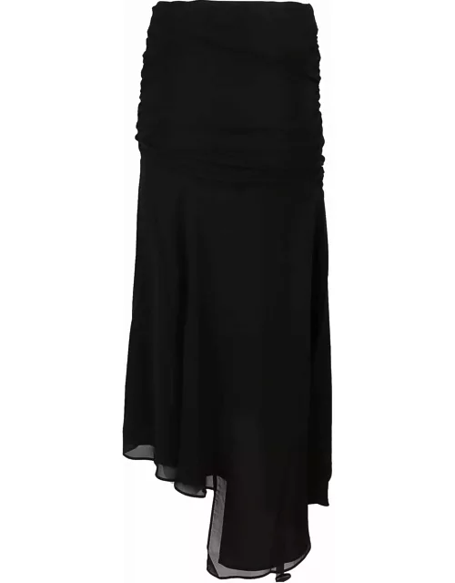 The Andamane Leticia Asymmetric Drapped Midi Skirt