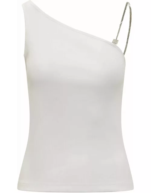 Givenchy Asymmetrical Cotton Top With Chain