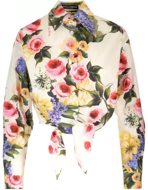 Dolce & Gabbana Knotted Cropped Shirt