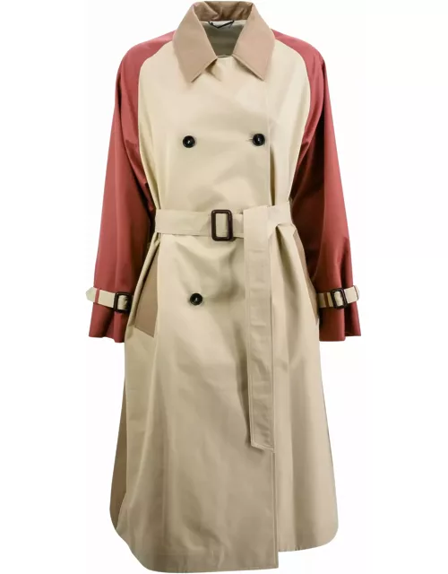 Weekend Max Mara Double-breasted Trench Coat In Drip-proof Gabardine