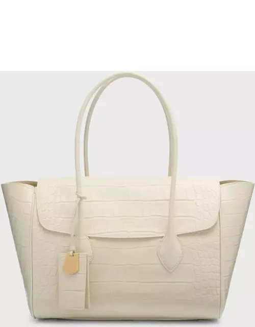 Classic Croc-Embossed Leather Tote Bag