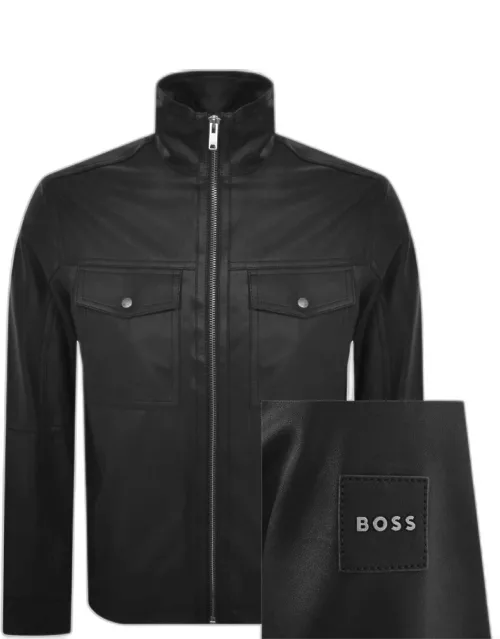 BOSS Jonova1 Leather Jacket Black