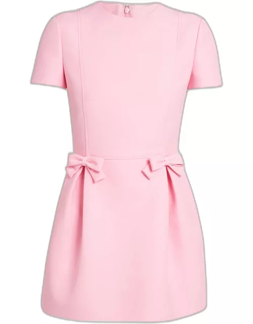 Crepe Couture Mini Dress with Bow Detail