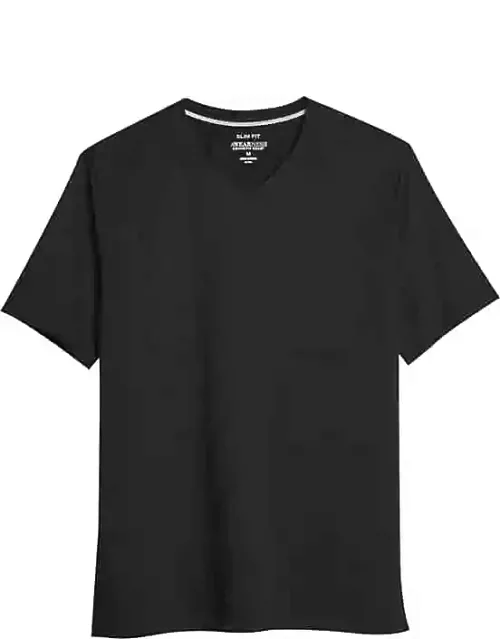 Awearness Kenneth Cole Men's Slim Fit Performance Tech V-Neck Tee Black