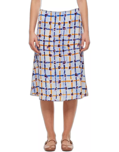 Marni Midi A-line Pattern Skirt Multicolor