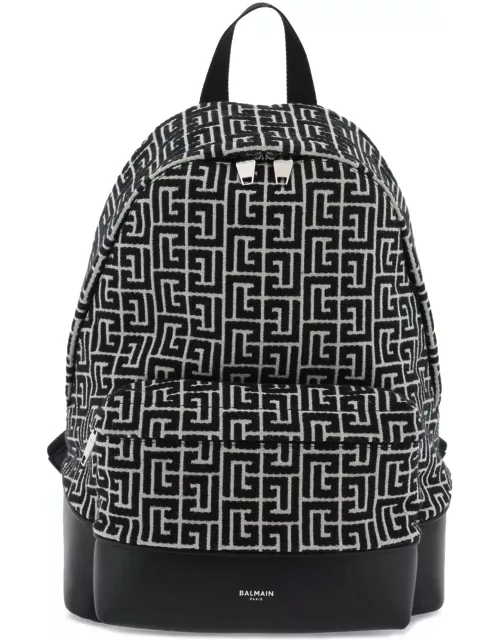 BALMAIN jacquard backpack with monogra