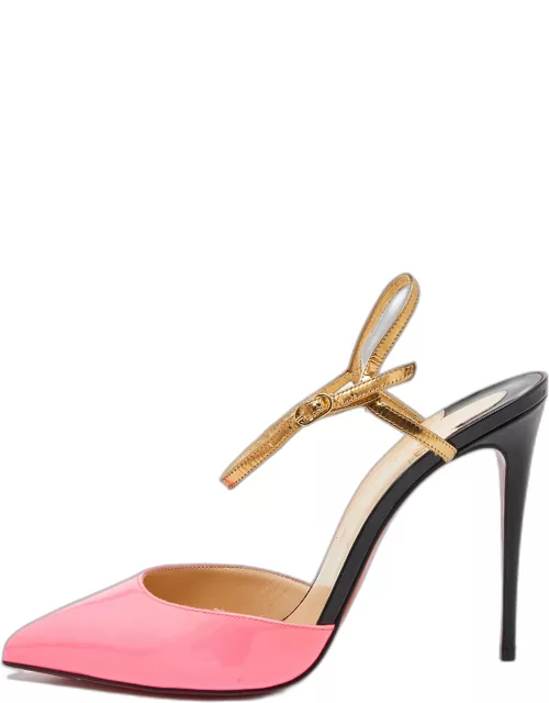 Christian Louboutin Multicolor Patent and Leather Riverina Sandal