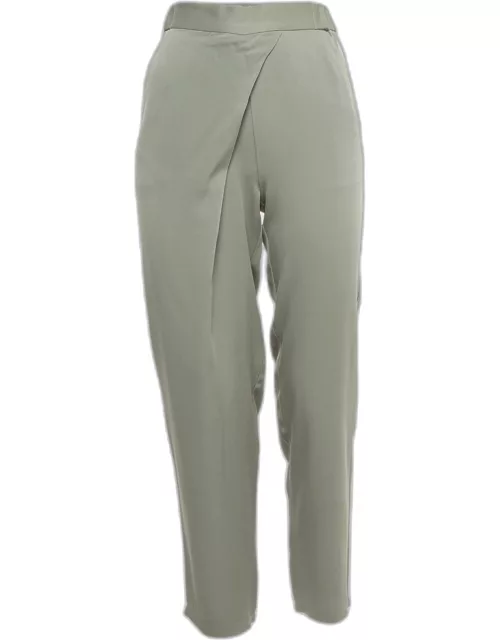 Armani Collezioni Grey Stretch Crepe Elasticated Waist Pants