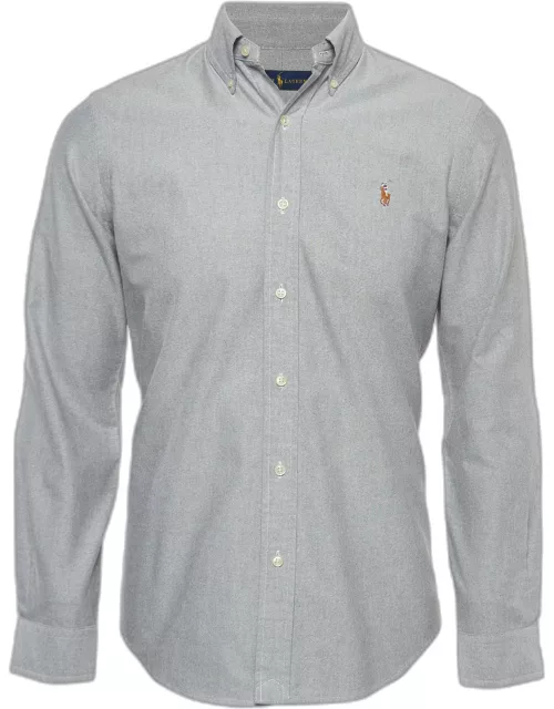 Polo Ralph Lauren Grey Cotton Button Down Full Sleeve Shirt