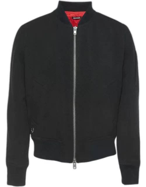 Zadig & Voltaire Black Wool Blend Zip Front Jacket