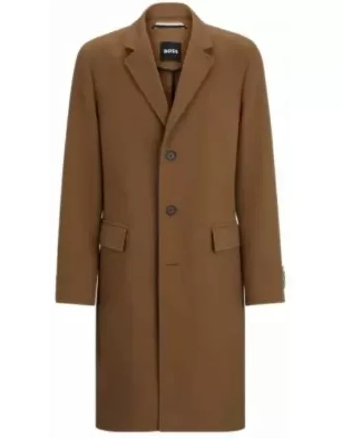 Slim-fit coat in a cotton blend- Light Brown Men's Formal Coat