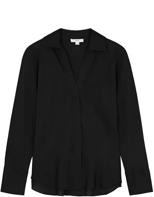 Vince Silk Shirt - Black - XL (UK16 / XL)