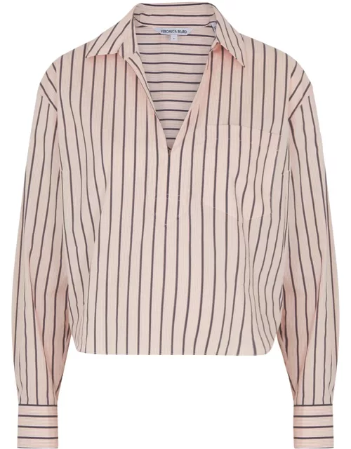 Veronica Beard Khai Striped Cotton-poplin Shirt - Blue - 4 (UK8 / S)