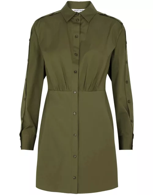 Veronica Beard Rae Stretch-cotton Poplin Mini Shirt Dress - Olive - 8 (UK12 / M)