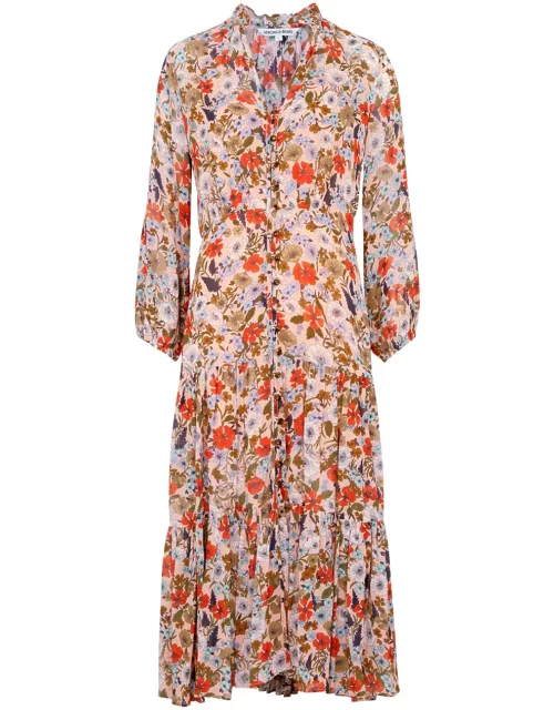 Veronica Beard Zovich Floral-print Chiffon Midi Dress - Multicoloured - 12 (UK16 / XL)