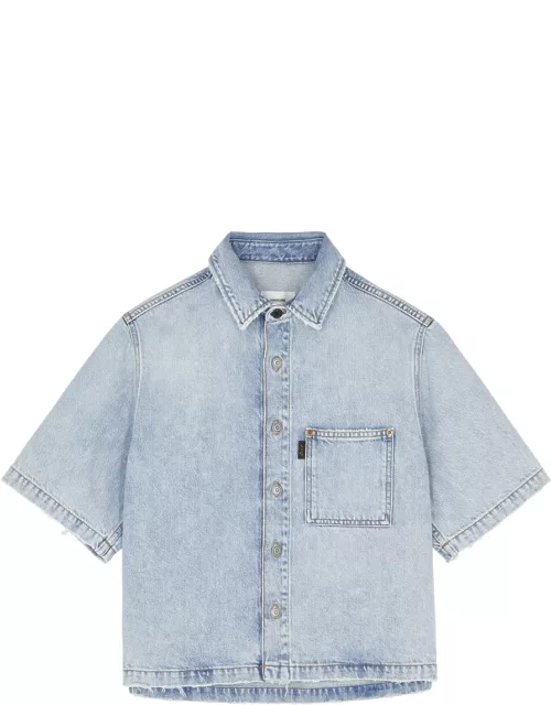 Haikure Sholive Distressed Denim Shirt - Blue - M (UK12 / M)