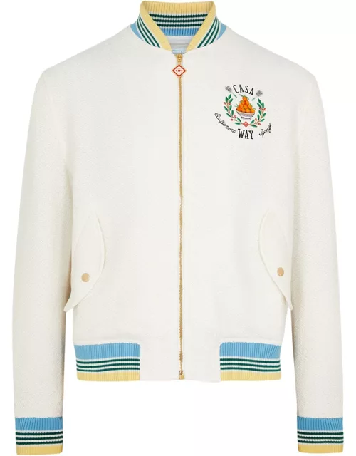 Casablanca Logo-embroidered Woven Bomber Jacket - White