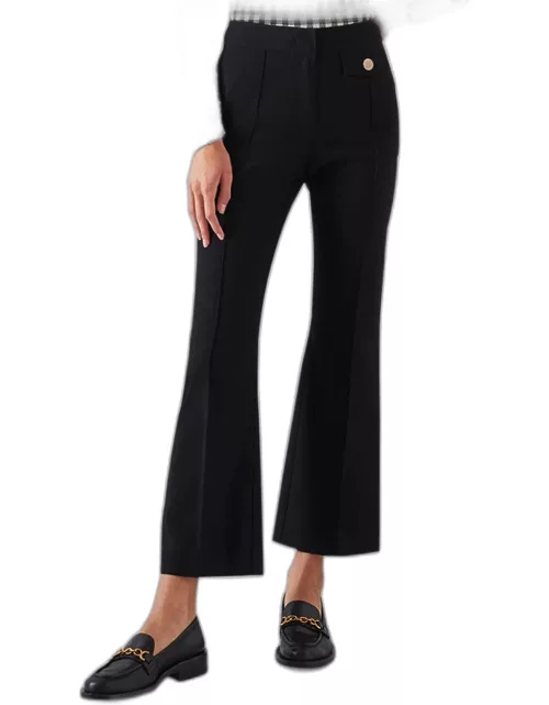 Soni Cropped Pintuck Flare Trouser