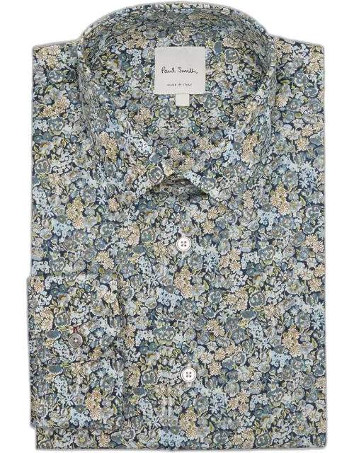 Men's Cotton Liberty Floral Printed Dress Shirt