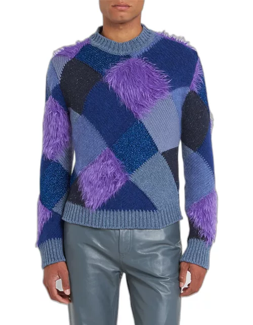 Men's 3D Intarsia Block Sweater
