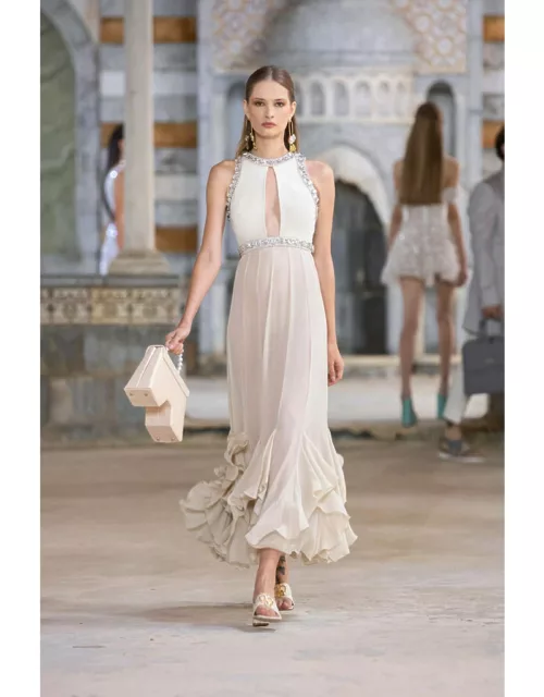 Georges Hobeika Crepe and Beaded Dres