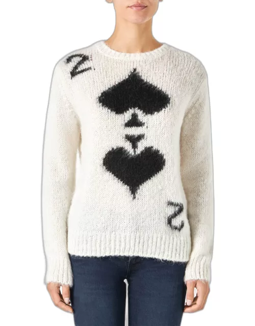 MC2 Saint Barth Woman Brushed Sweater With 2 Of Spades Print