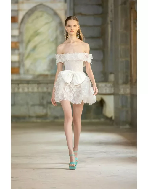 Georges Hobeika Off The Shoulder Bow Dres
