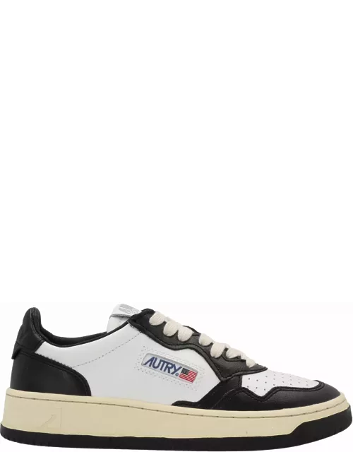 Autry Black And White Two-tone Leather Medalist Low Sneaker
